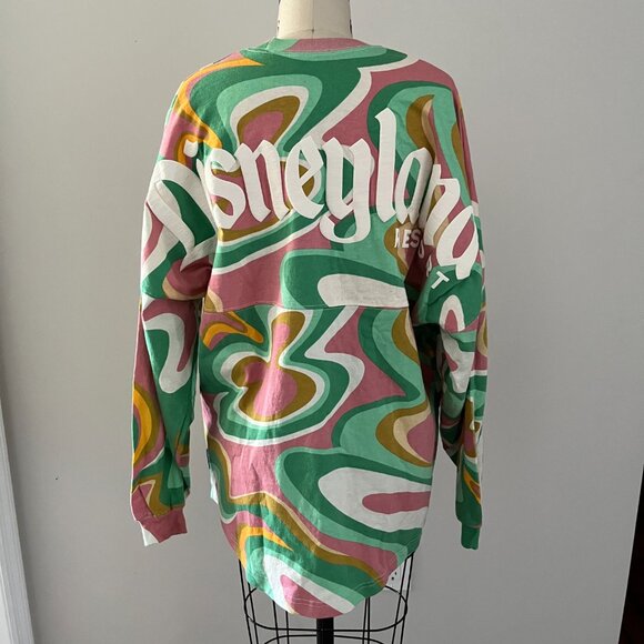 2022 Swirl Disneyland Spirit Jersey Green Pink Orange Yellow Retro Long Sleeve M - Picture 2 of 9